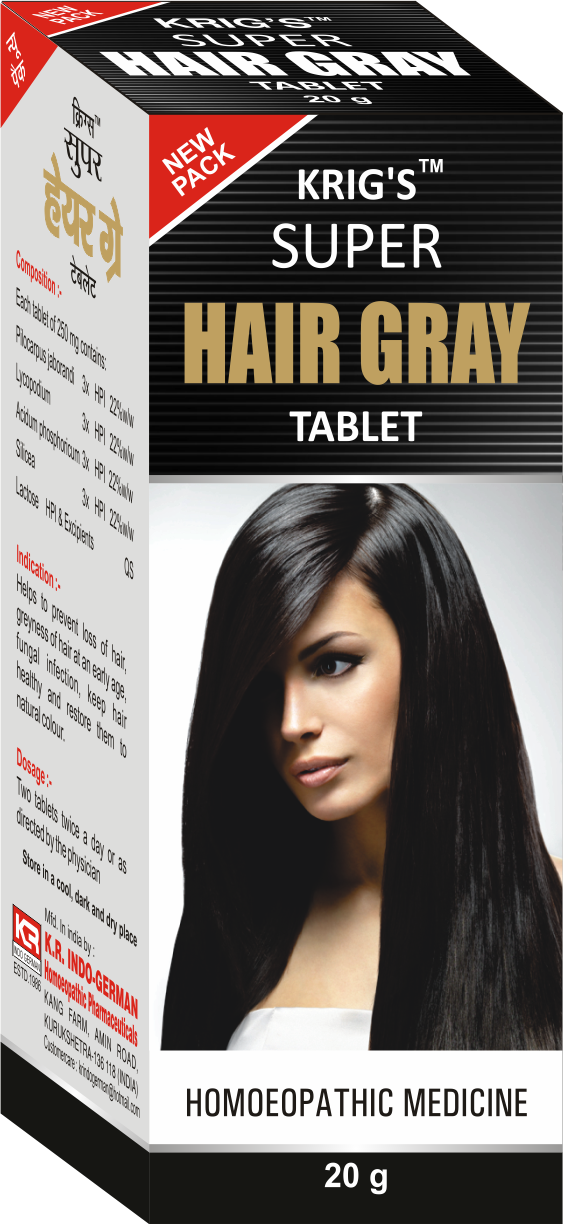 Krigs Super Hair Gray Tablet-20g - K R INDO GERMAN HOMOEOPATHIC  PHARMACEUTICALS