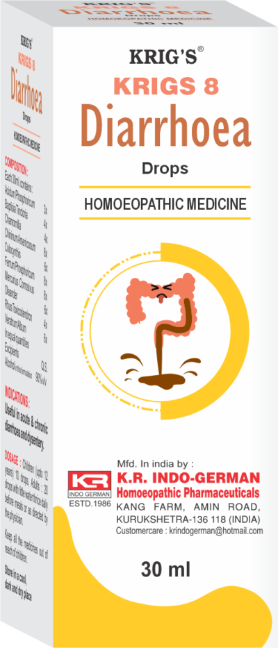 Krigs 8 ( Diarrhoea Drops ) – K R INDO GERMAN HOMOEOPATHIC PHARMACEUTICALS